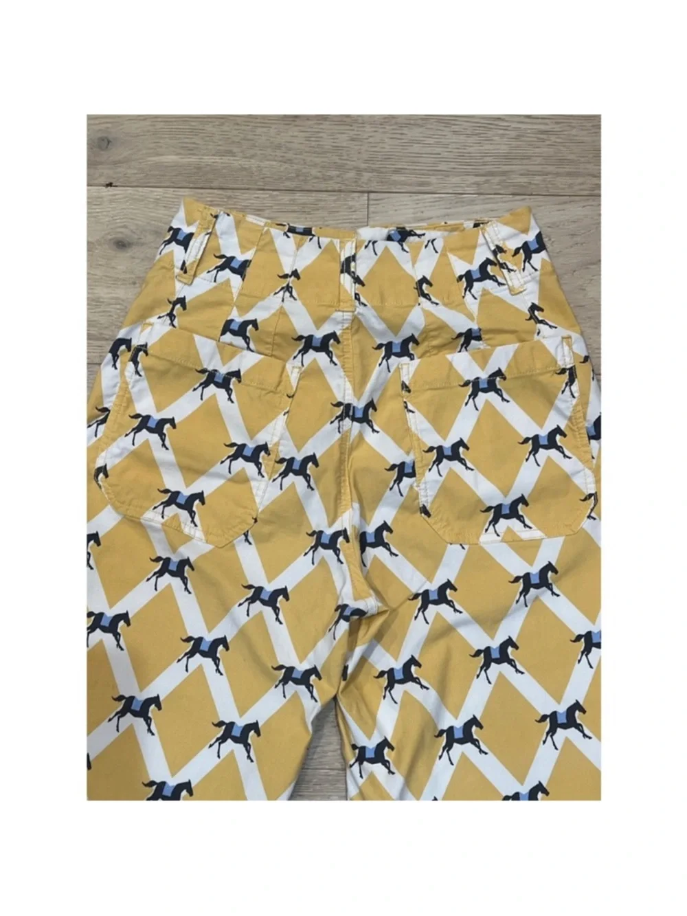 Anthropologie Maeve Colette Wide-Leg Cropped Pants with Horse Pattern size 25 - Picture 5 of 7